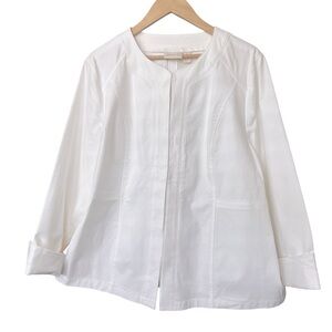 Chico's Alicia Textured Jacket in White - Size 3 (US 16)